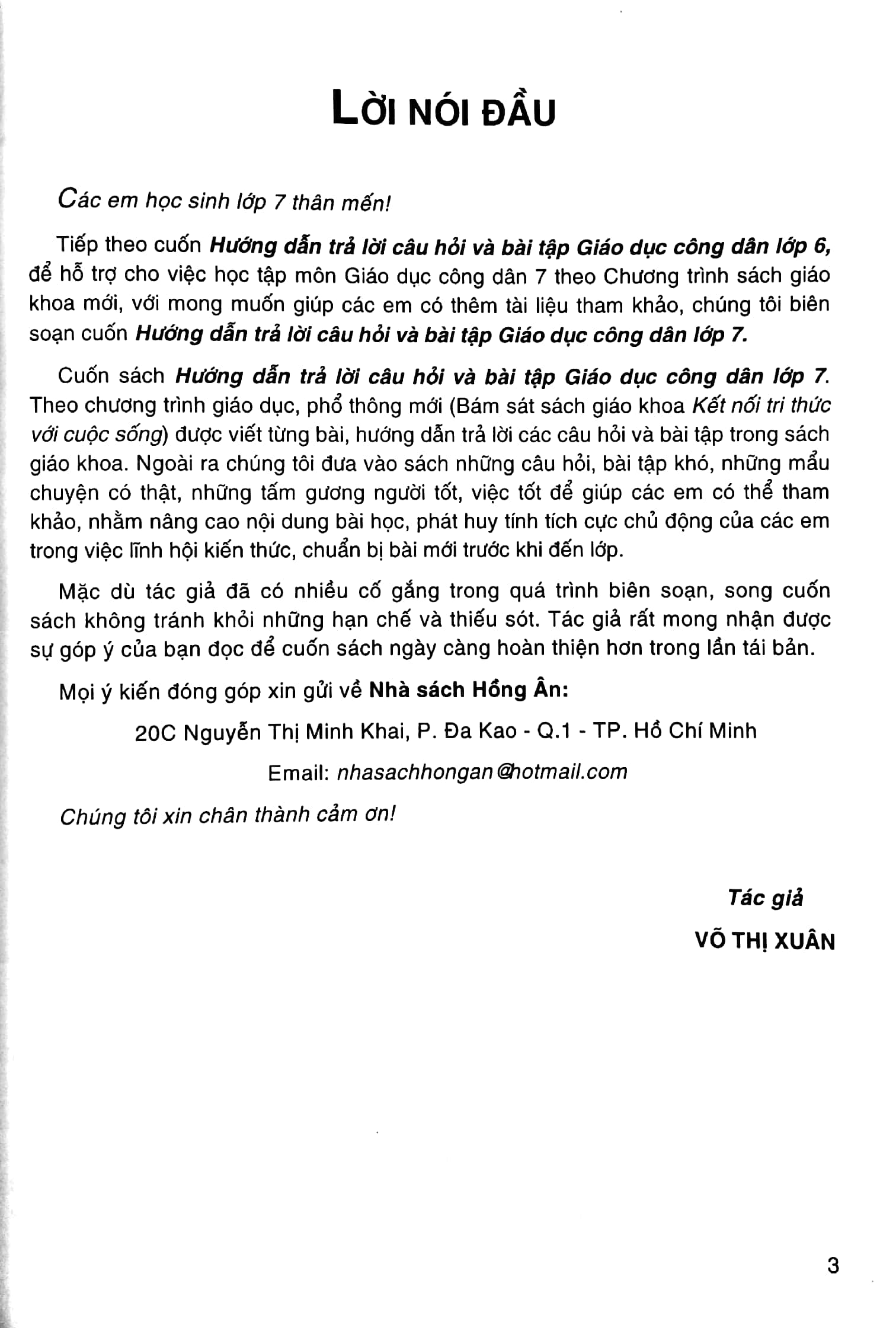 hướng dẫn trả lời câu hỏi và bài tập giáo dục công dân lớp 7 (bám sát sgk kết nối tri thức với cuộc sống)