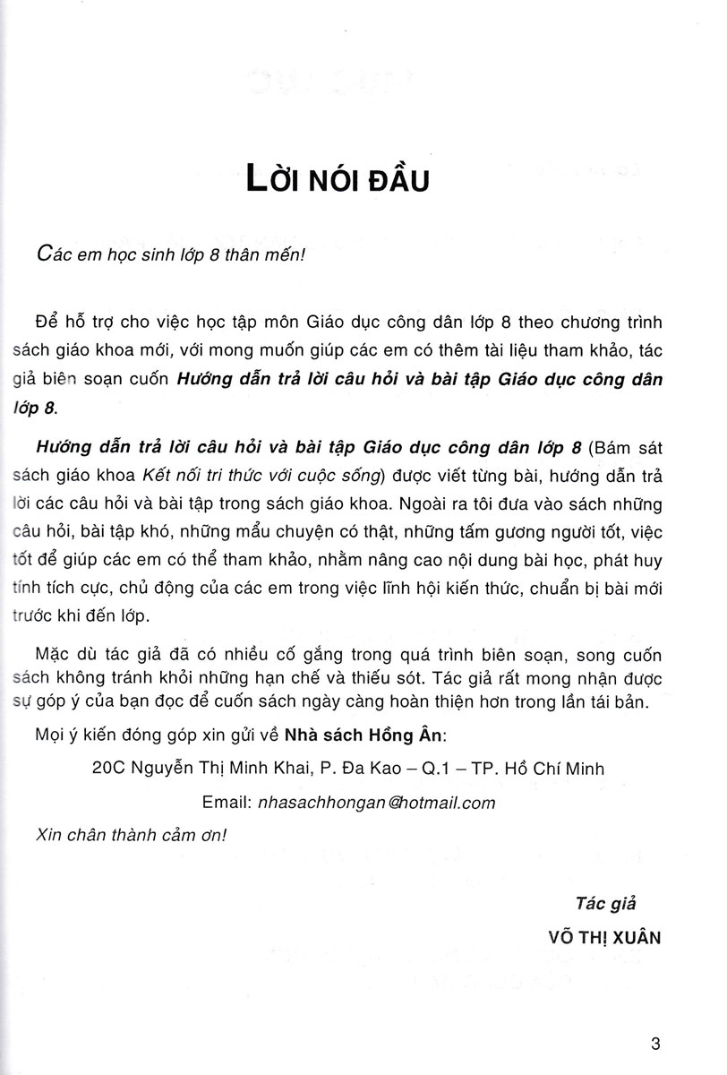 hướng dẫn trả lời câu hỏi và bài tập giáo dục công dân lớp 8 (bám sát sgk kết nối tri thức với cuộc sống)