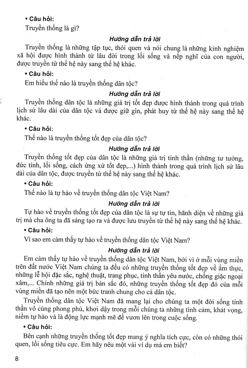 hướng dẫn trả lời câu hỏi và bài tập giáo dục công dân lớp 8 (bám sát sgk kết nối tri thức với cuộc sống)