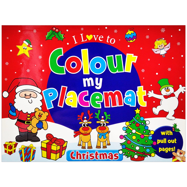 i love to colour my placemat - christmas (red)