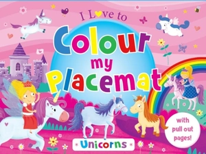 i love to colour my placemat: unicorns