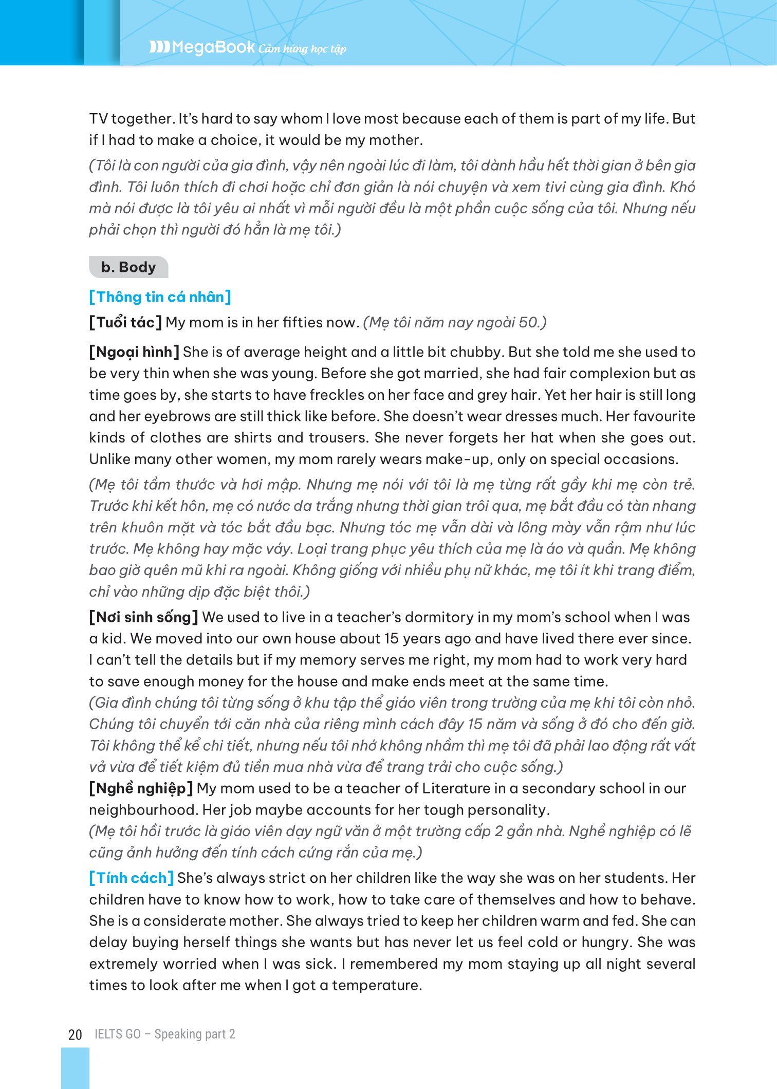 ielts go - speaking part 2 - ý tưởng hay để trả lời tất cả các câu hỏi