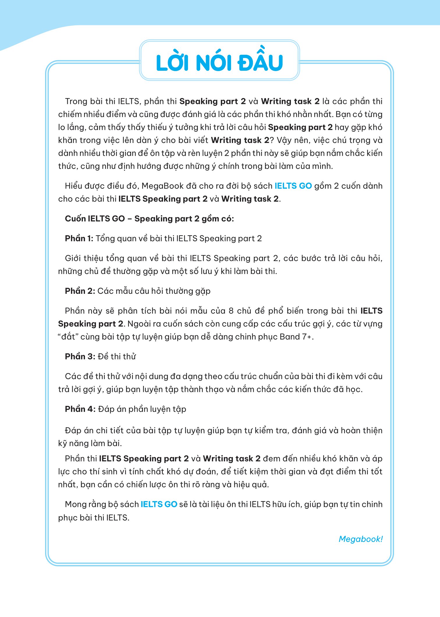 ielts go - speaking part 2 - ý tưởng hay để trả lời tất cả các câu hỏi