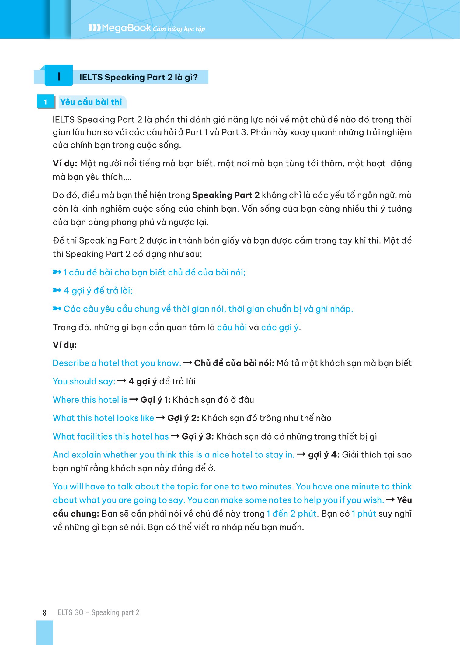 ielts go - speaking part 2 - ý tưởng hay để trả lời tất cả các câu hỏi