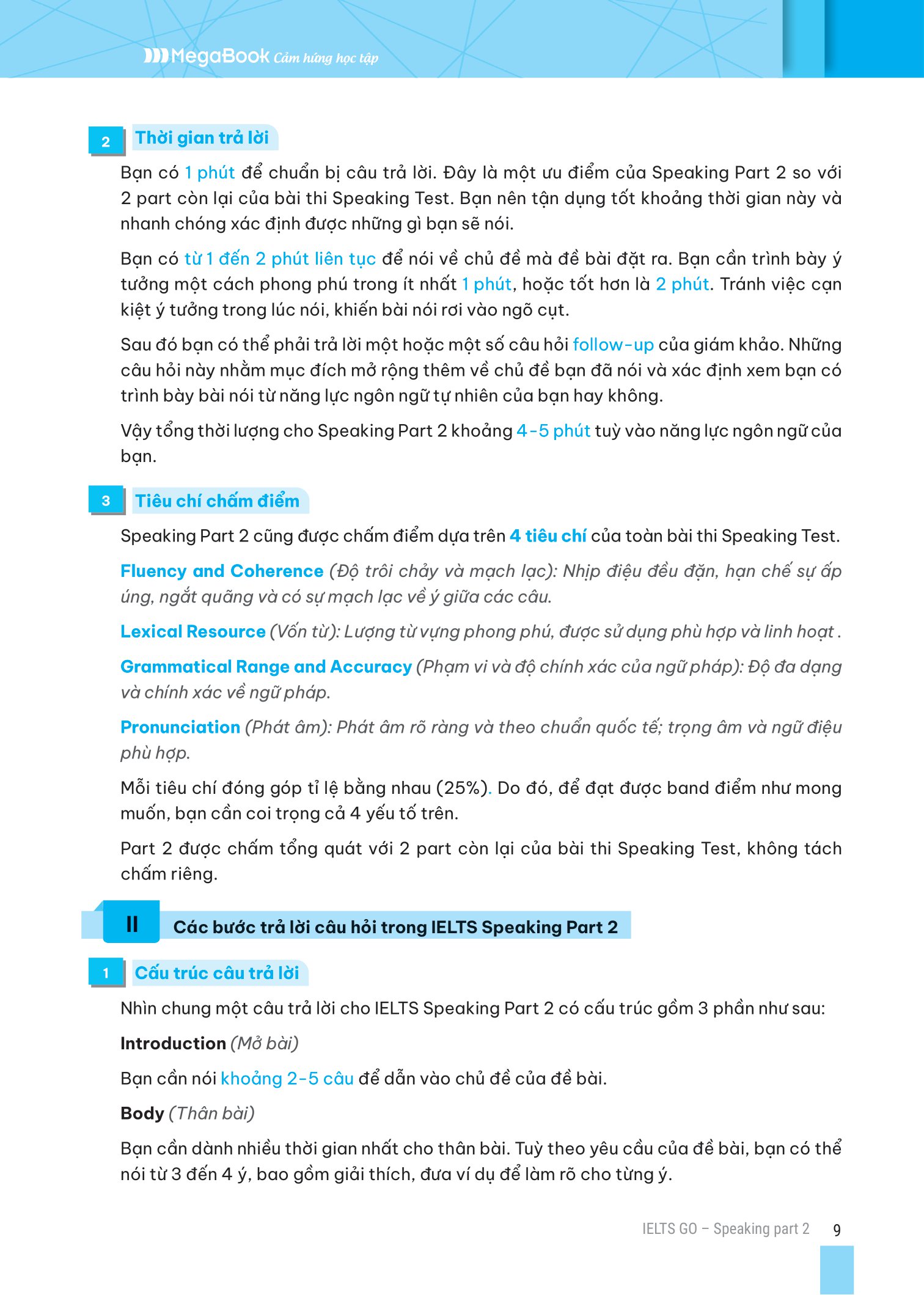 ielts go - speaking part 2 - ý tưởng hay để trả lời tất cả các câu hỏi