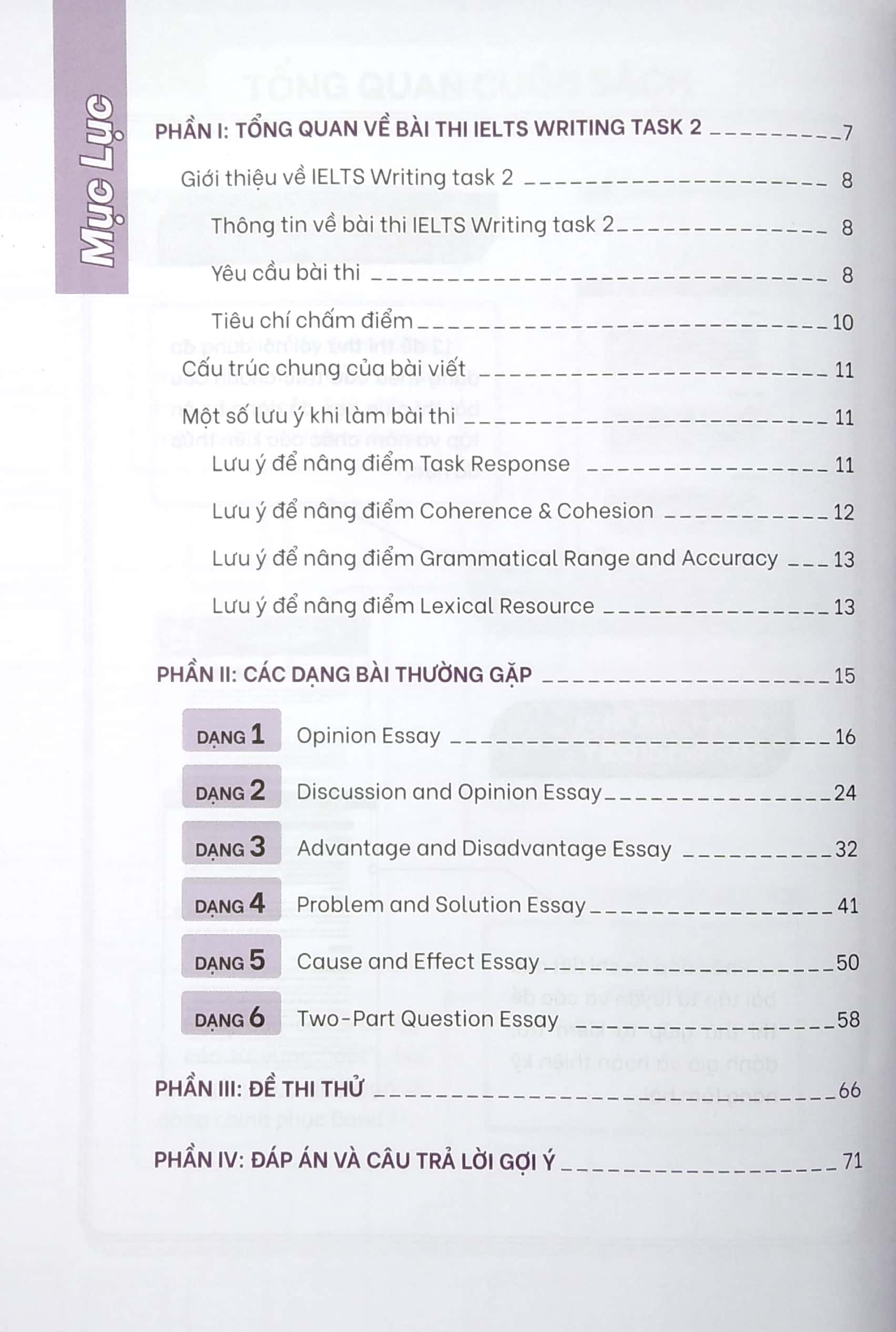 ielts go - writing task 2 - dàn ý mẫu cho tất cả các dạng bài