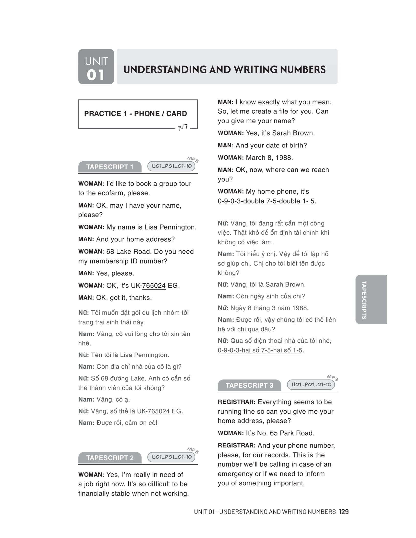 ielts listening dictation