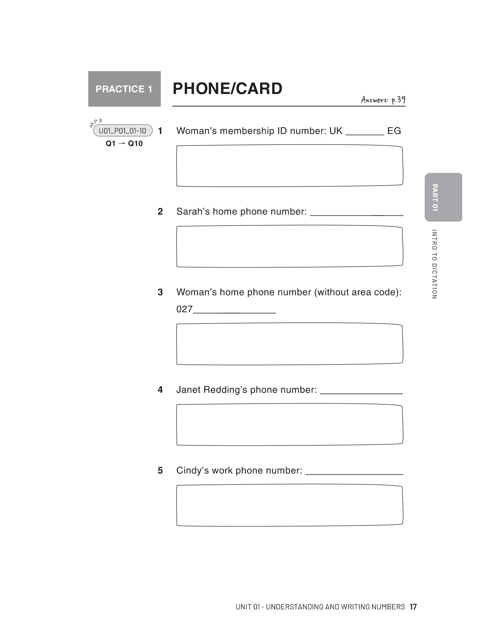ielts listening dictation