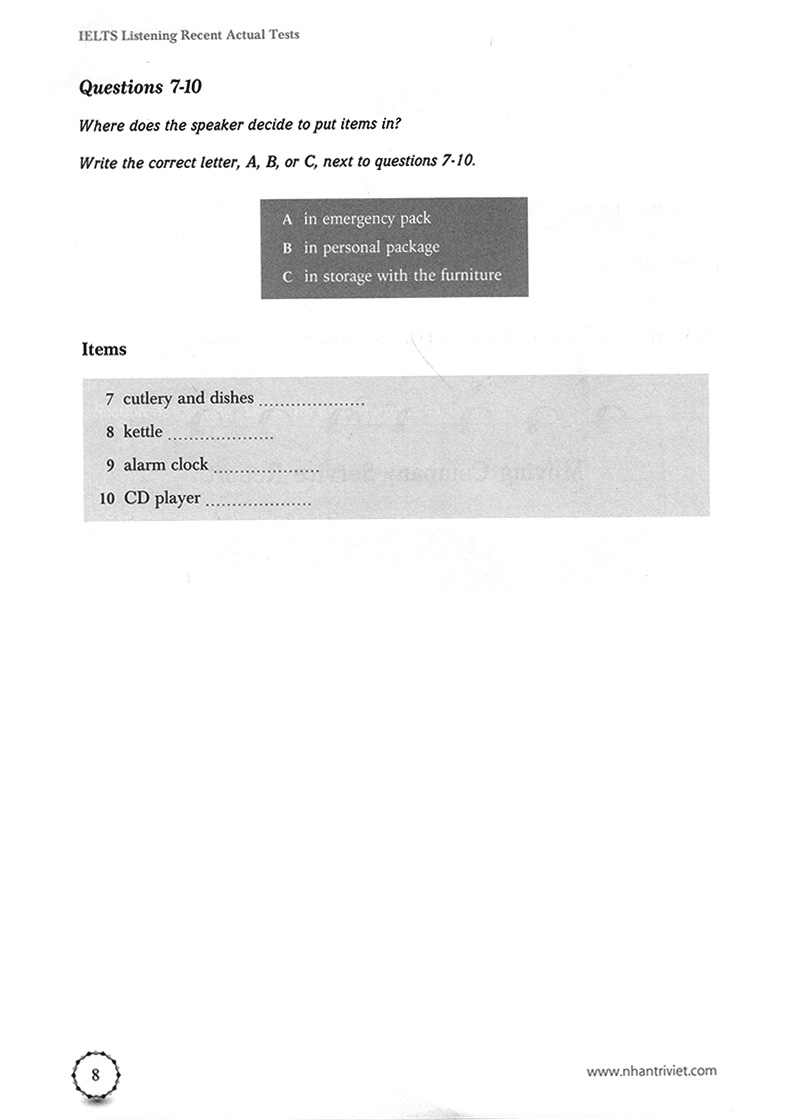 ielts listening recent actual tests