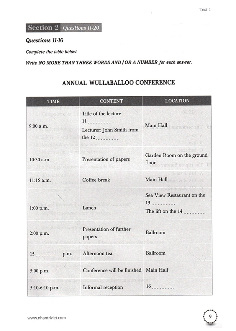 ielts listening recent actual tests