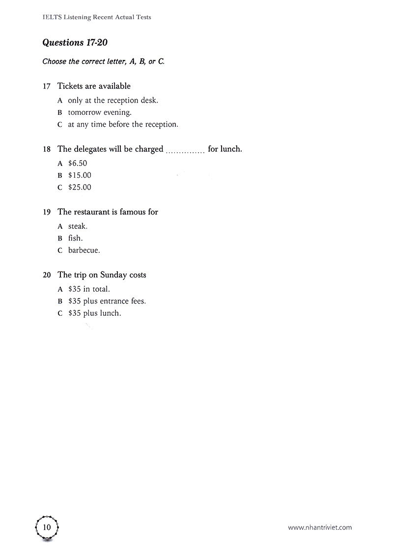 ielts listening recent actual tests