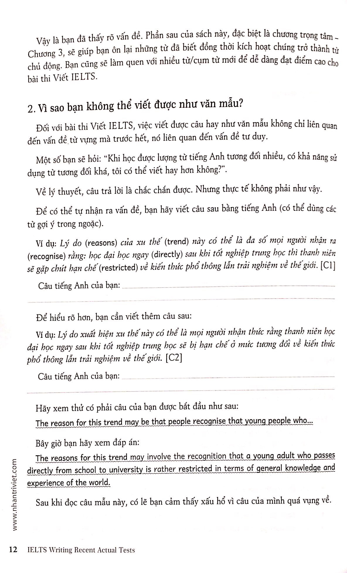 ielts writing recent actual tests