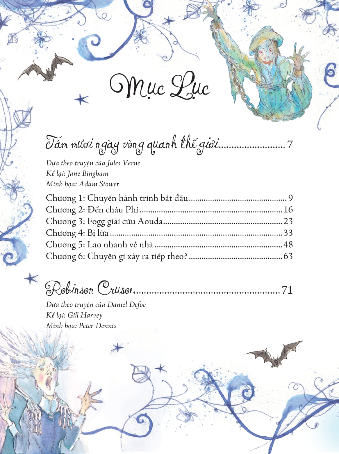 illustrated classics - những cuộc phiêu lưu kỳ thú - tám mươi ngày vòng quanh thế giới, robinson crusoe, con ma nhà canterville