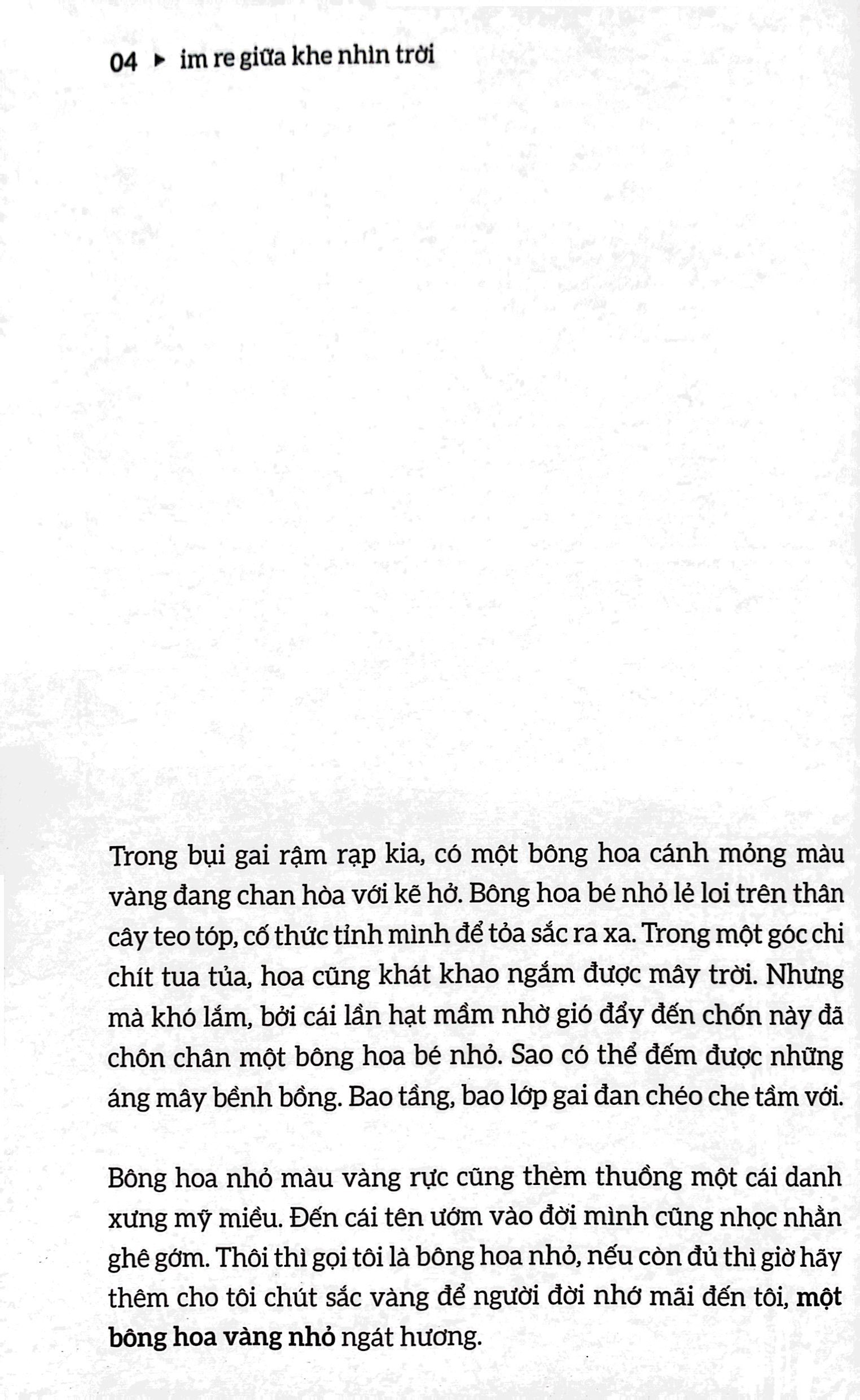 im re giữa khe nhìn đời