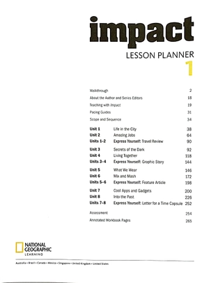 impact 1 lesson planner