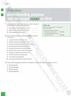 improve your skills - writing for first with answer key