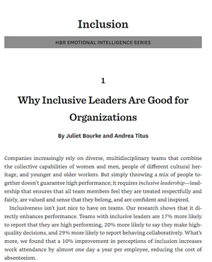 inclusion (hbr emotional intelligence series)
