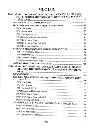 incoterms 2020 - quy tắc của icc về sử dụng các điều kiện thương mại quốc tế và nội địa (song ngữ anh việt)