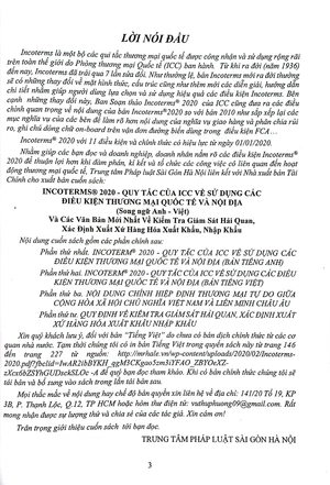 incoterms 2020 - quy tắc của icc về sử dụng các điều kiện thương mại quốc tế và nội địa (song ngữ anh việt)