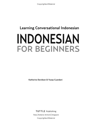 indonesian for beginners - learning conversational indonesian (with free online audio)