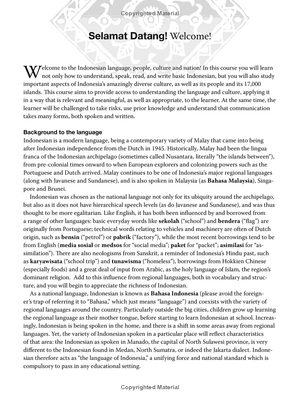 indonesian for beginners - learning conversational indonesian (with free online audio)