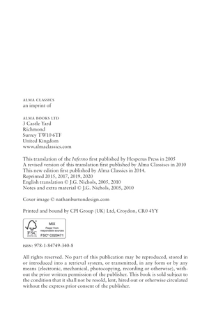 inferno: dual language and new verse translation