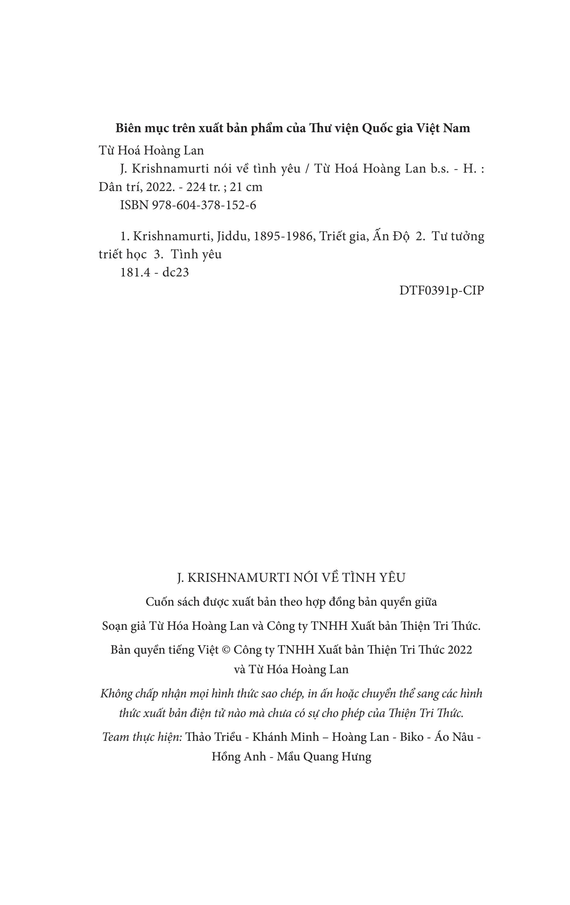 j. krishnamurti nói về tình yêu