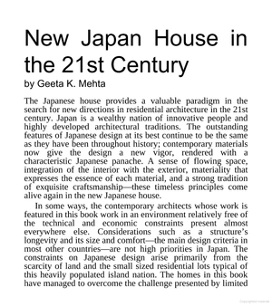 japan houses - ideas for 21st century living