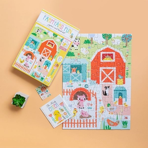 jigsaw & book set - farmyard fun