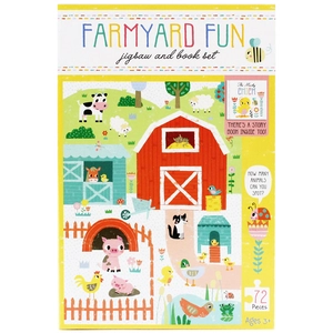 jigsaw & book set - farmyard fun