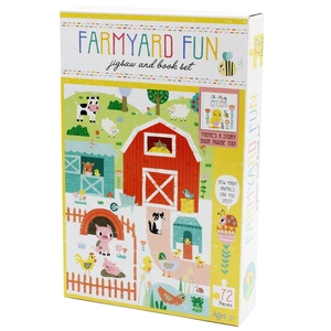jigsaw & book set - farmyard fun