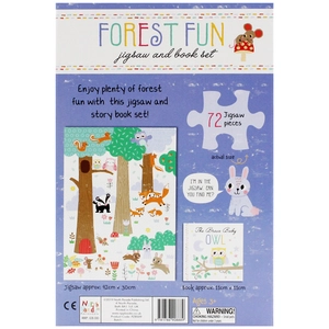 jigsaw & book set - forest fun