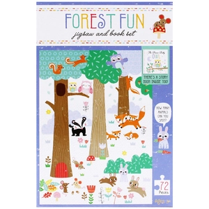 jigsaw & book set - forest fun