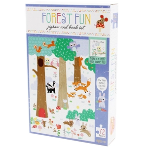 jigsaw & book set - forest fun