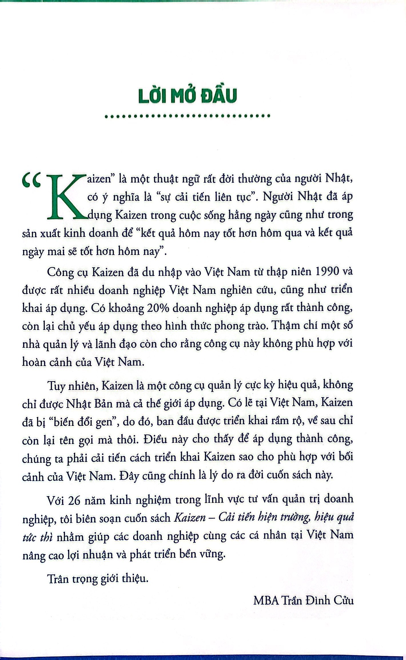 kaizen - cải tiến hiện trường, hiệu quả tức thì - thực hành kaizen trong doanh nghiệp việt