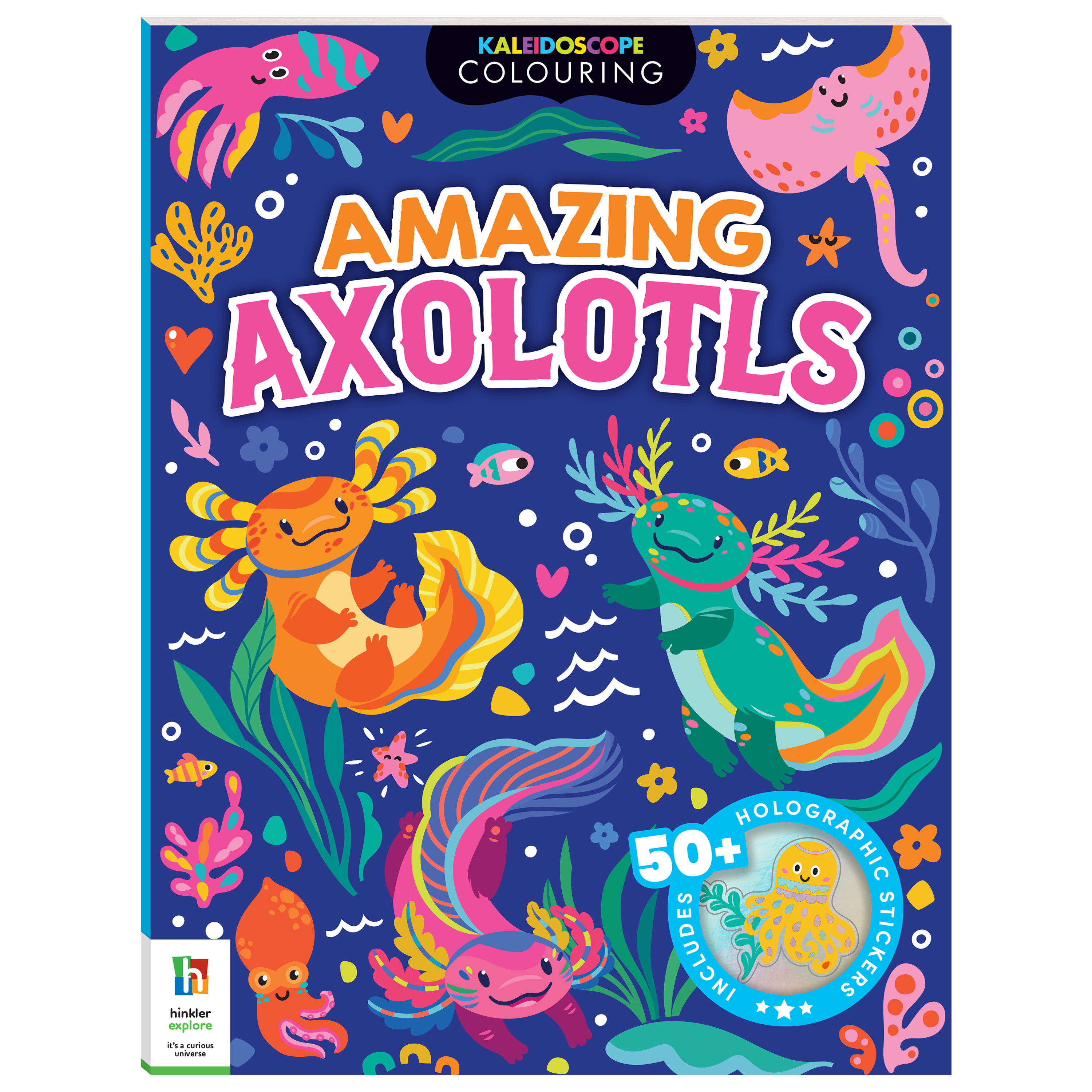 kaleidoscope sticker colouring awesome axolotls