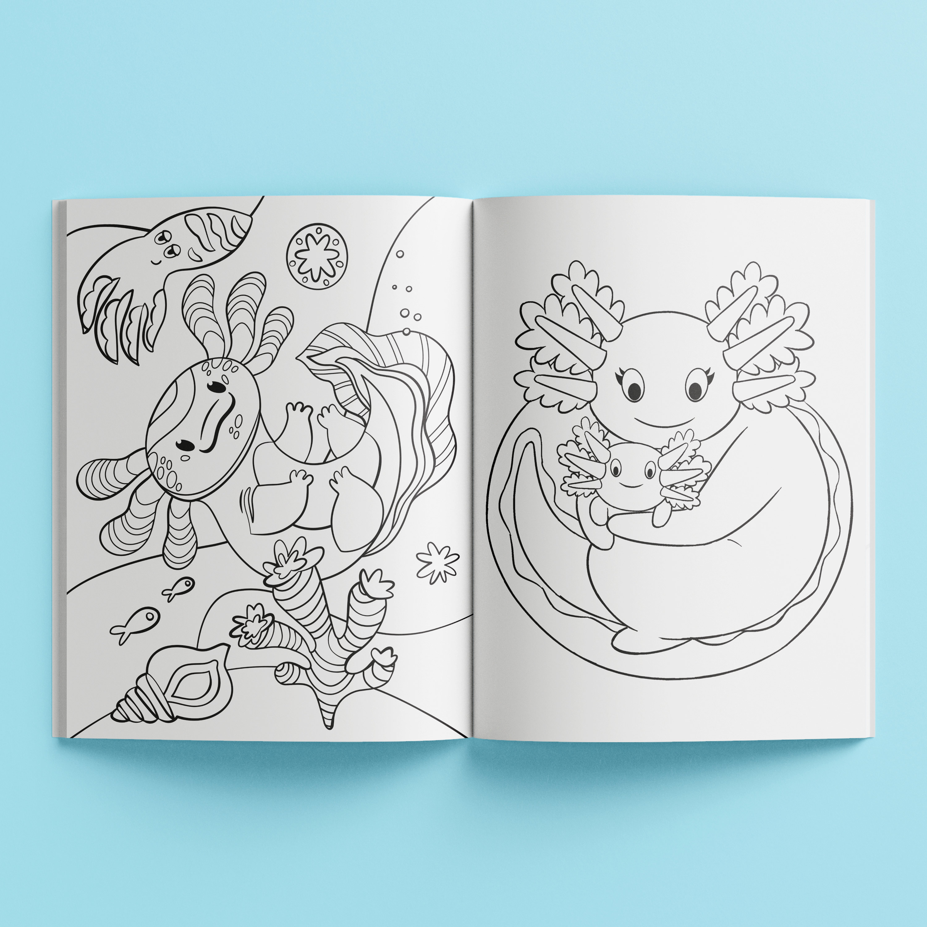 kaleidoscope sticker colouring awesome axolotls