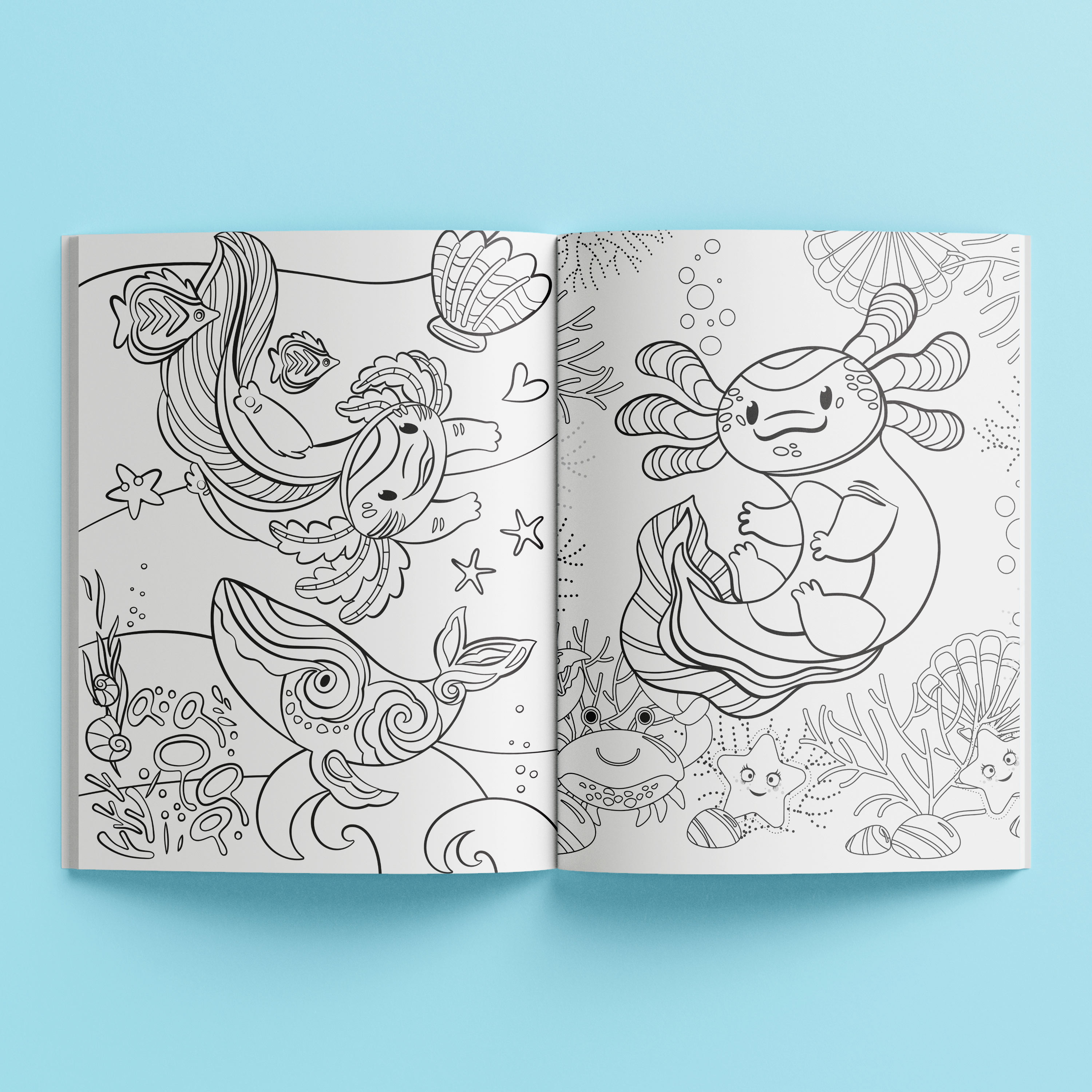 kaleidoscope sticker colouring awesome axolotls