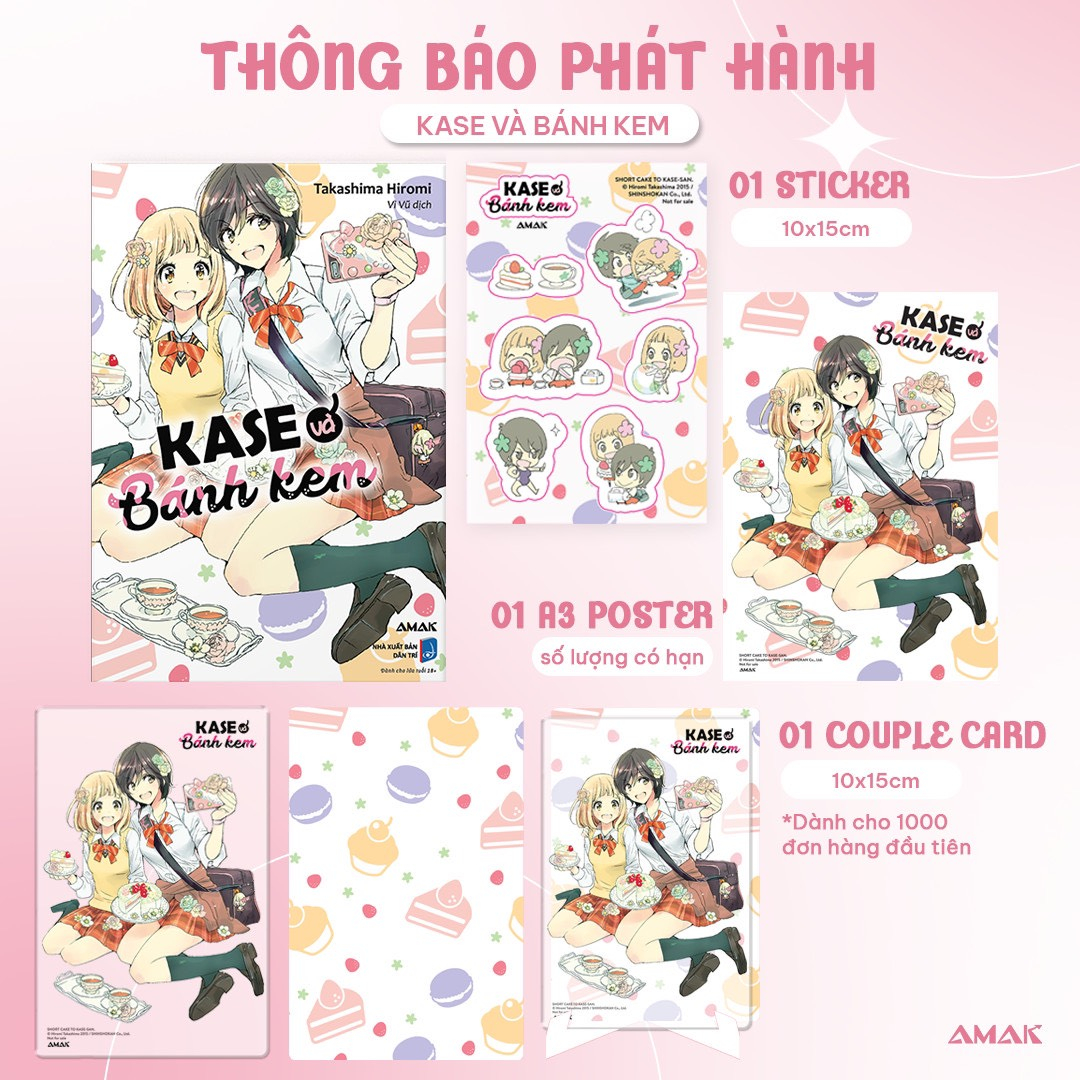 kase và bánh kem - tặng kèm sticker + set couple card + poster a3