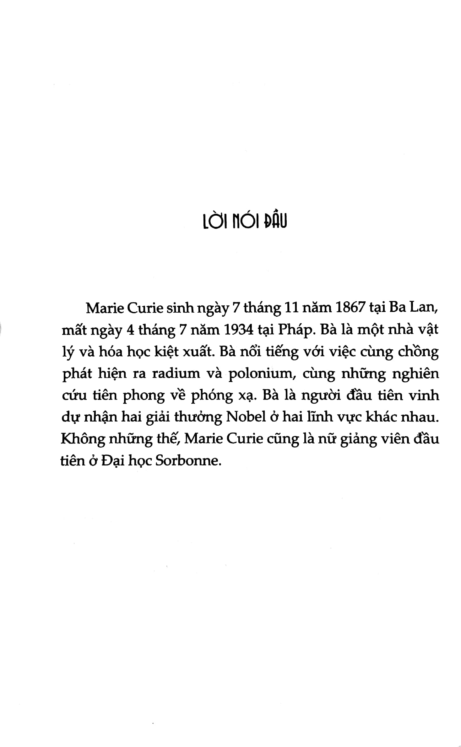 kể chuyện cuộc đời các thiên tài: marie curie - nhà nữ khoa học kiệt xuất
