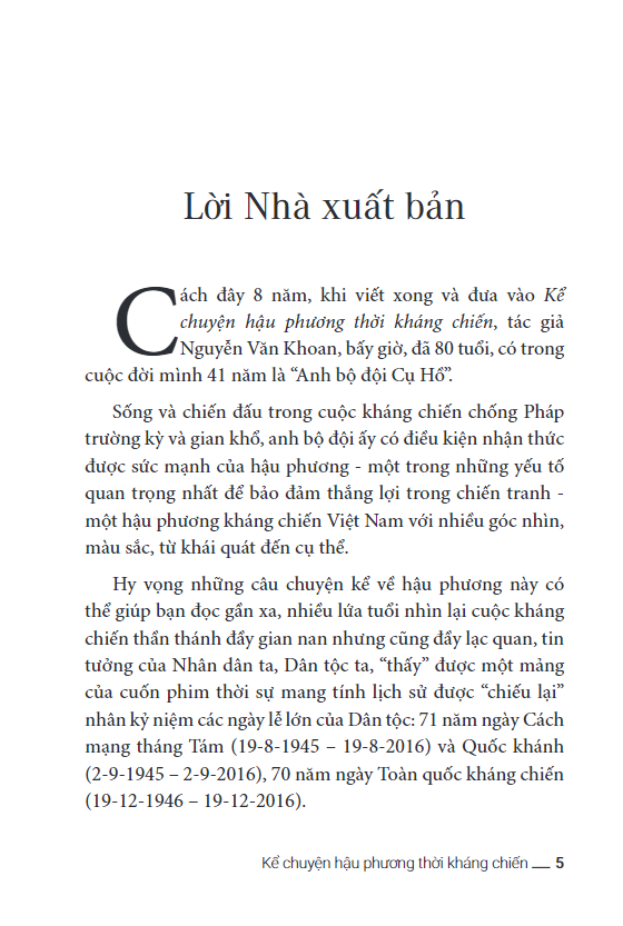 kể chuyện hậu phương thời kháng chiến