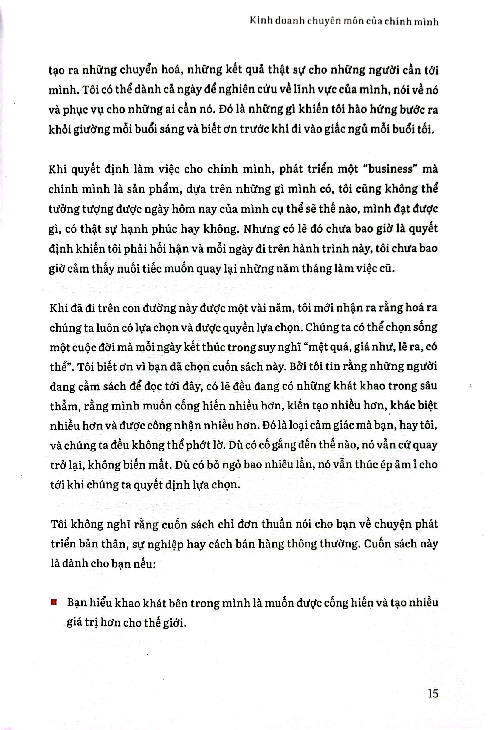 kế hoạch cho sự nghiệp tự chủ và bền vững - kinh doanh chuyên môn của chính mình