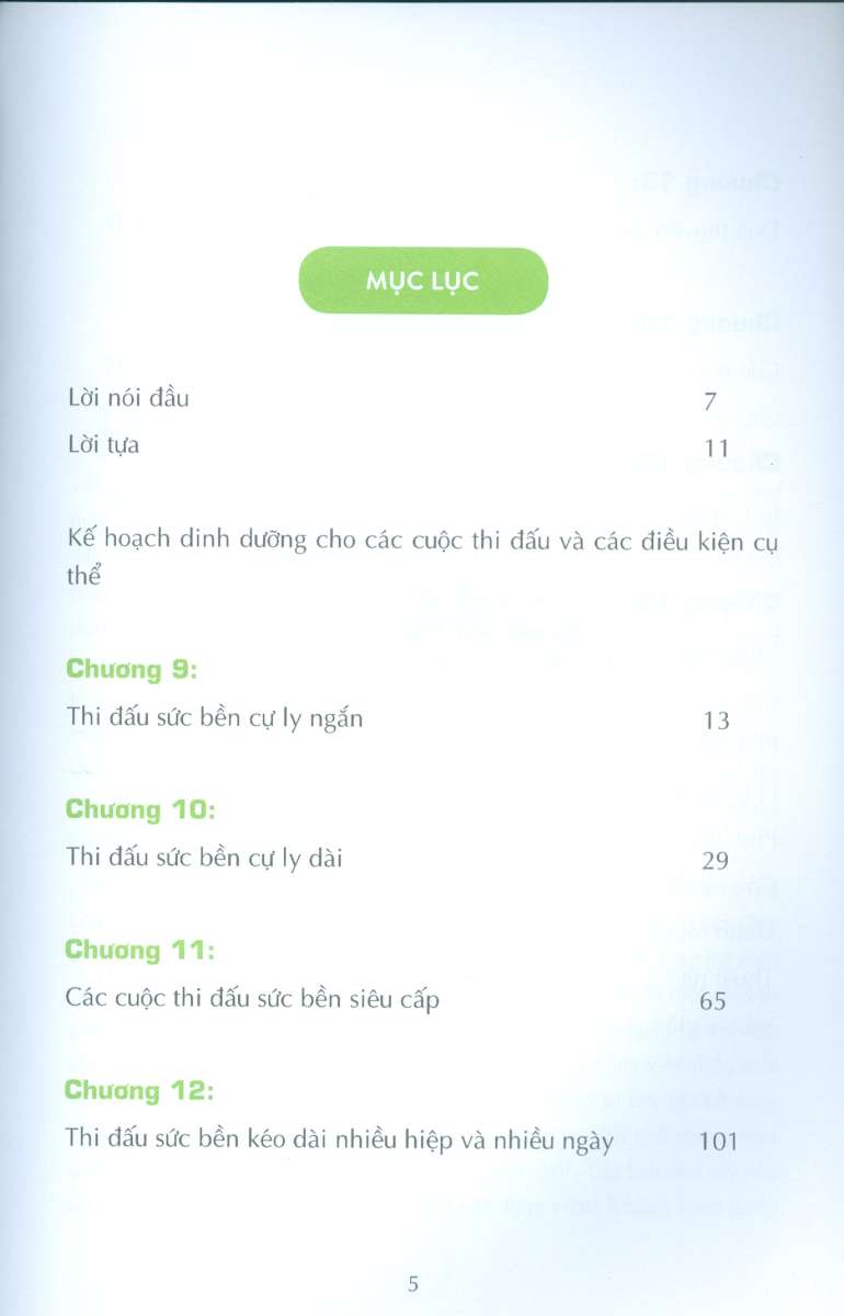 kế hoạch dinh dưỡng cho các cuộc thi đấu và các điều kiện cụ thể