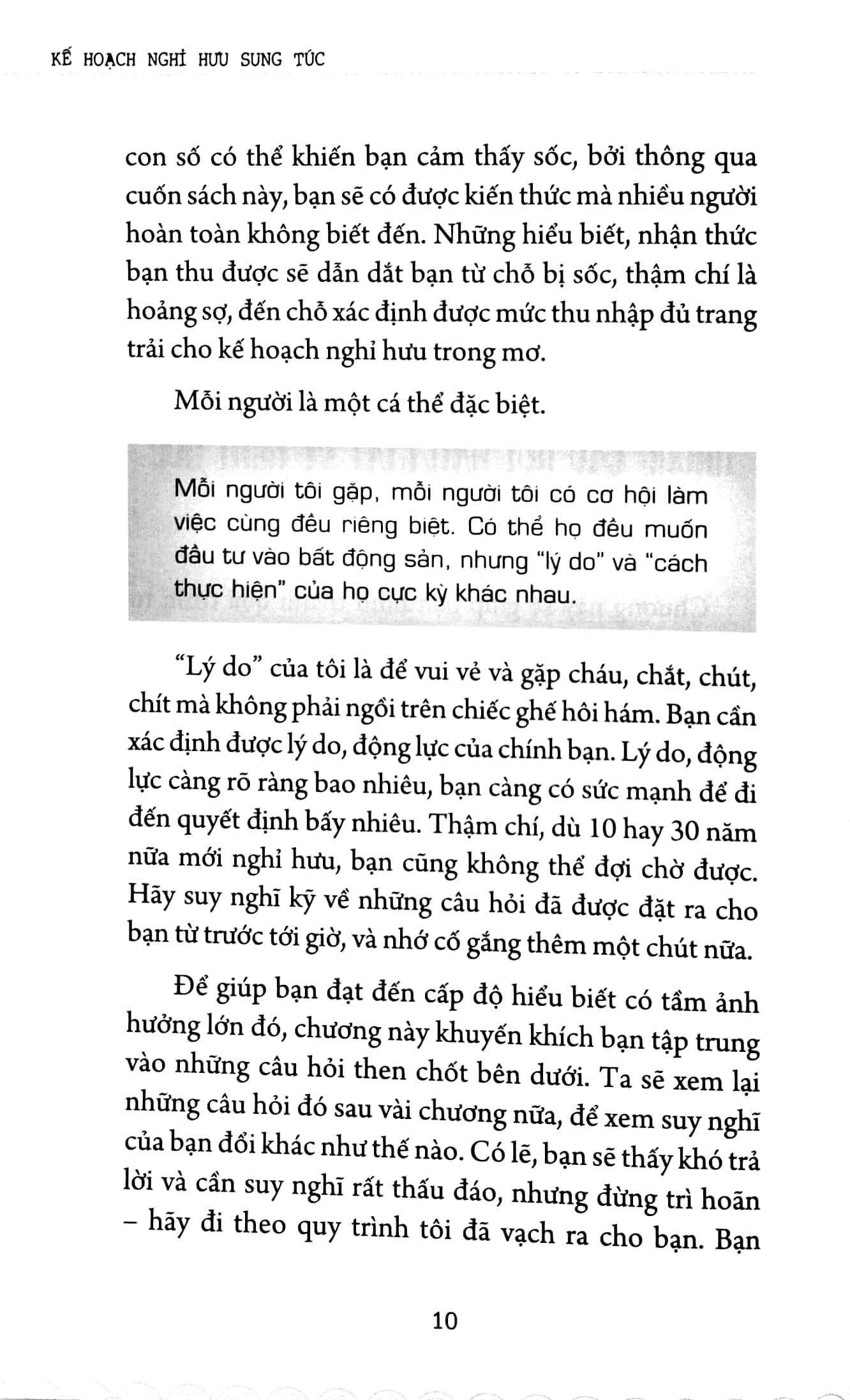 kế hoạch nghỉ hưu sung túc