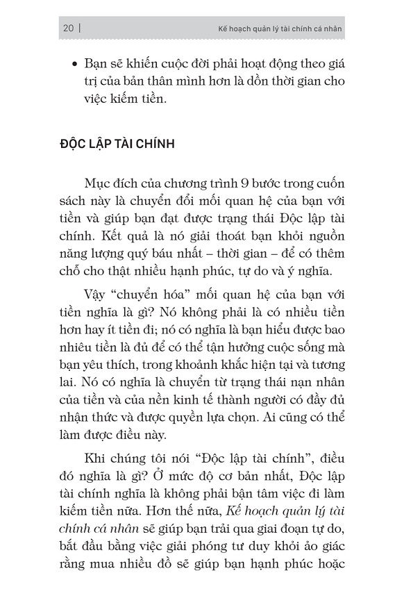 kế hoạch quản lý tài chính cá nhân - phương pháp 9 bước để đạt được tự do tài chính
