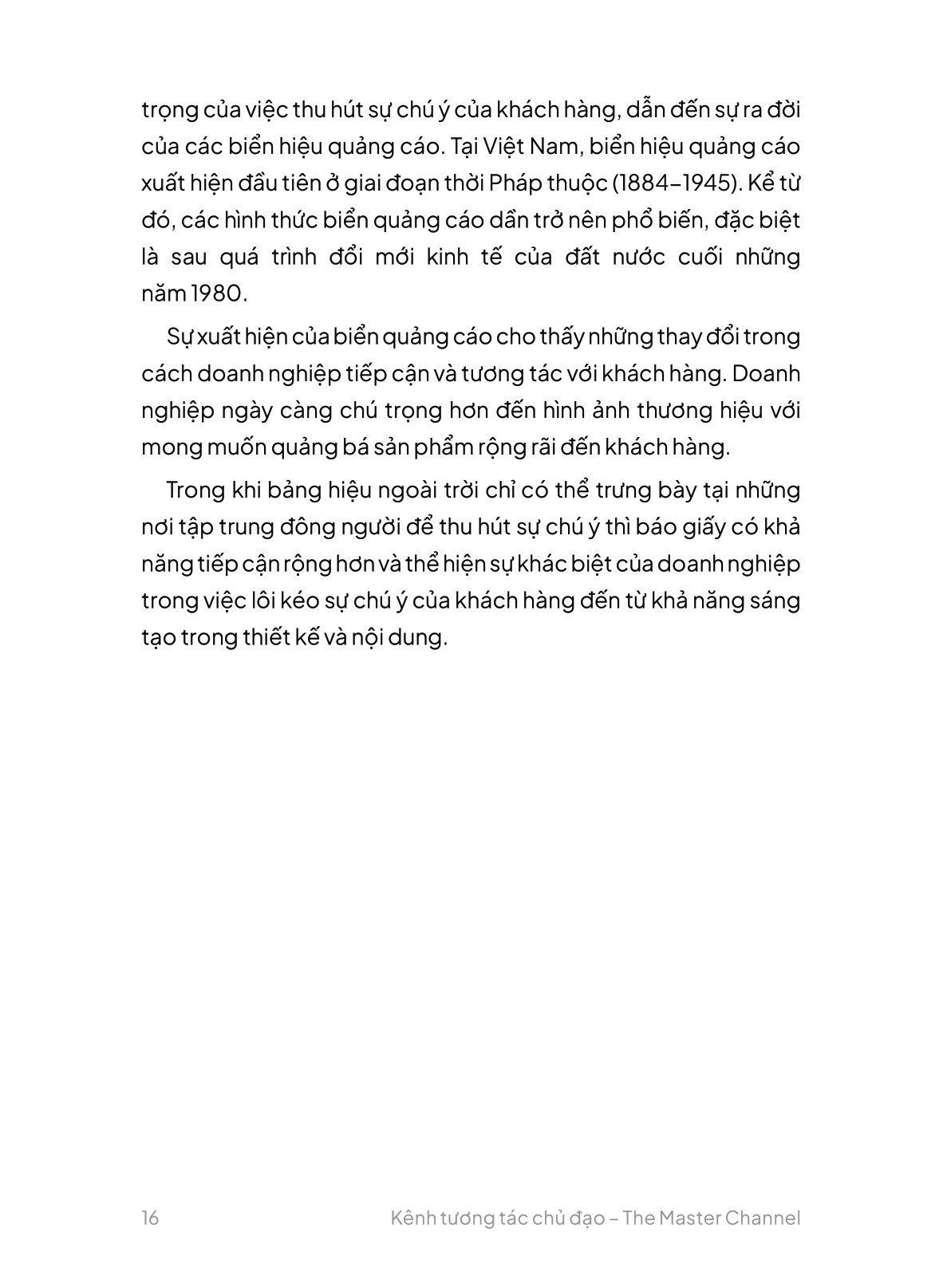 kênh tương tác chủ đạo - the master channel