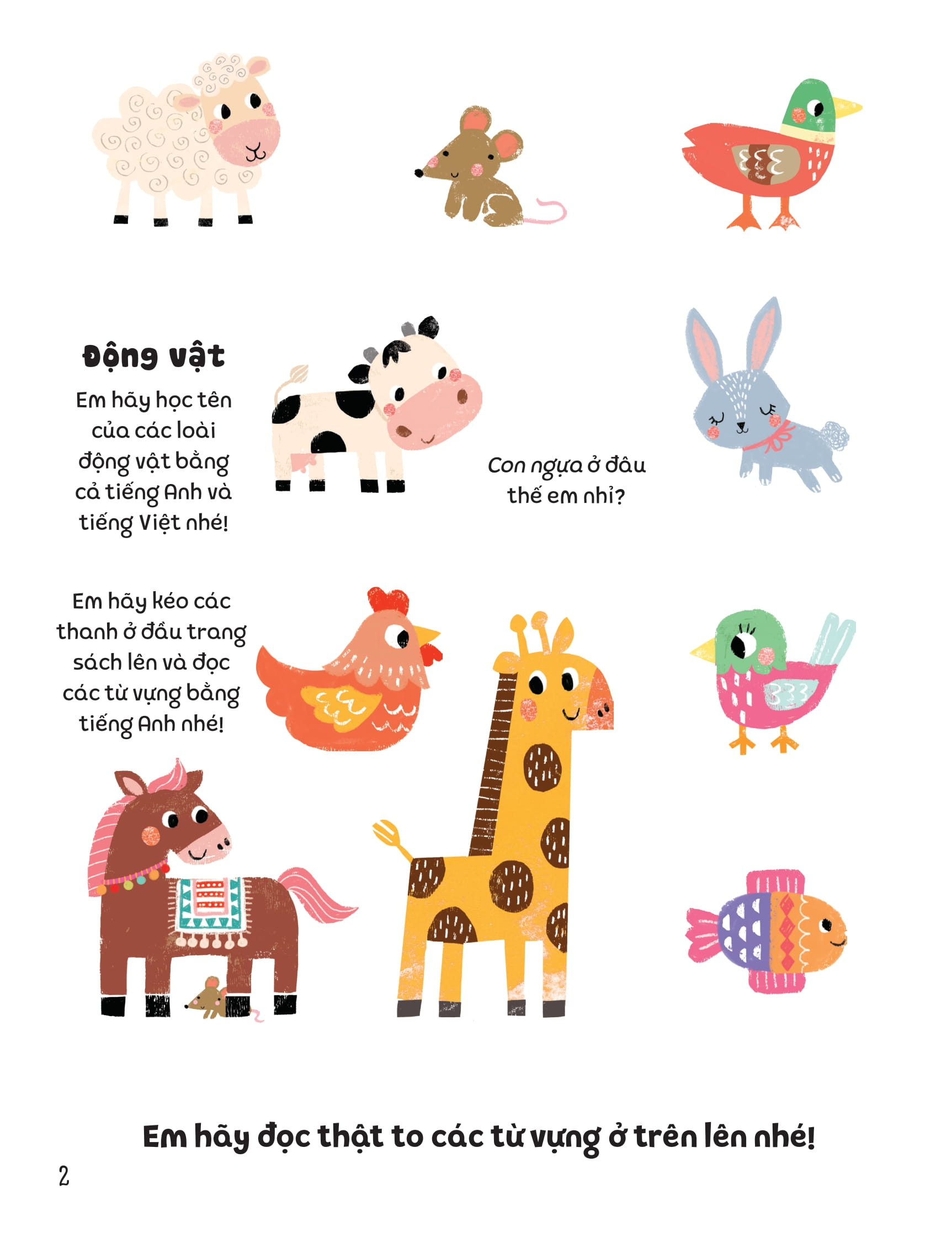 kéo đẩy tìm kiếm - 100 từ vựng song ngữ việt-anh cho bé