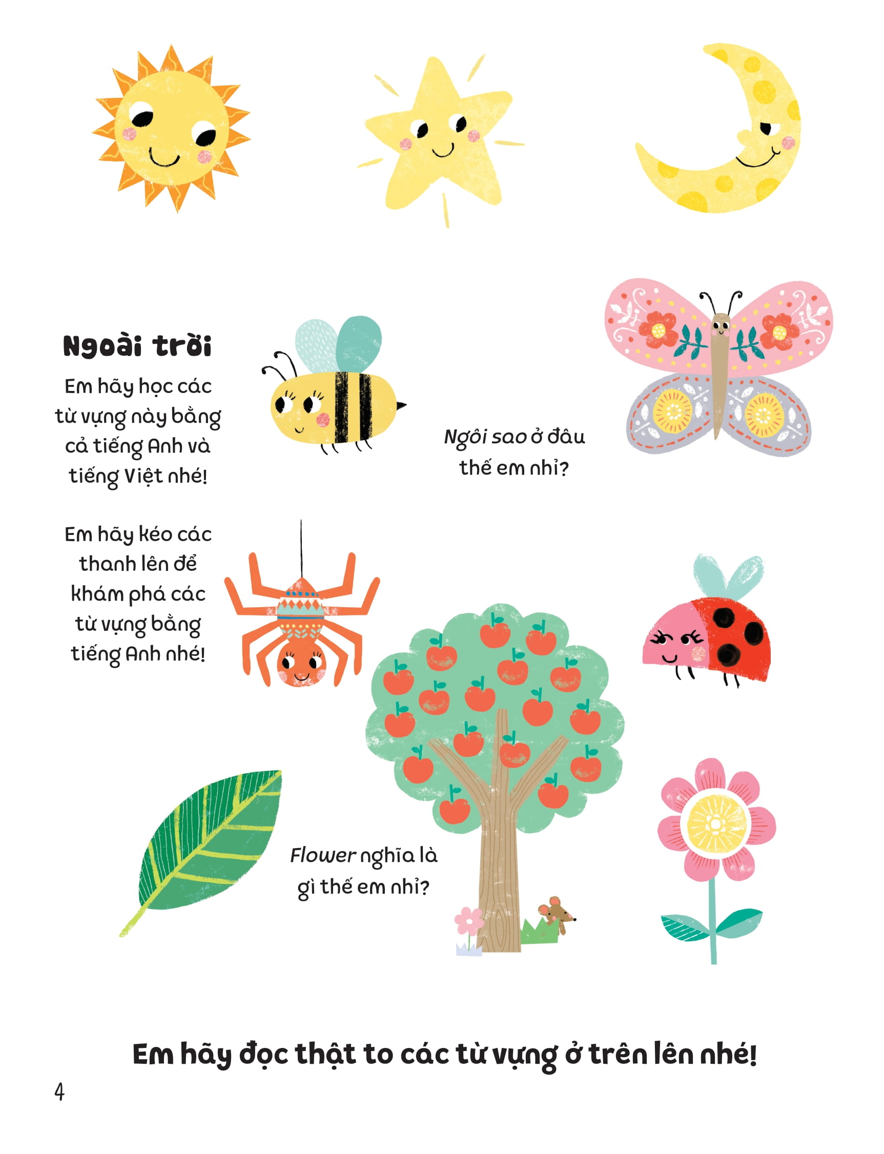 kéo đẩy tìm kiếm - 100 từ vựng song ngữ việt-anh cho bé