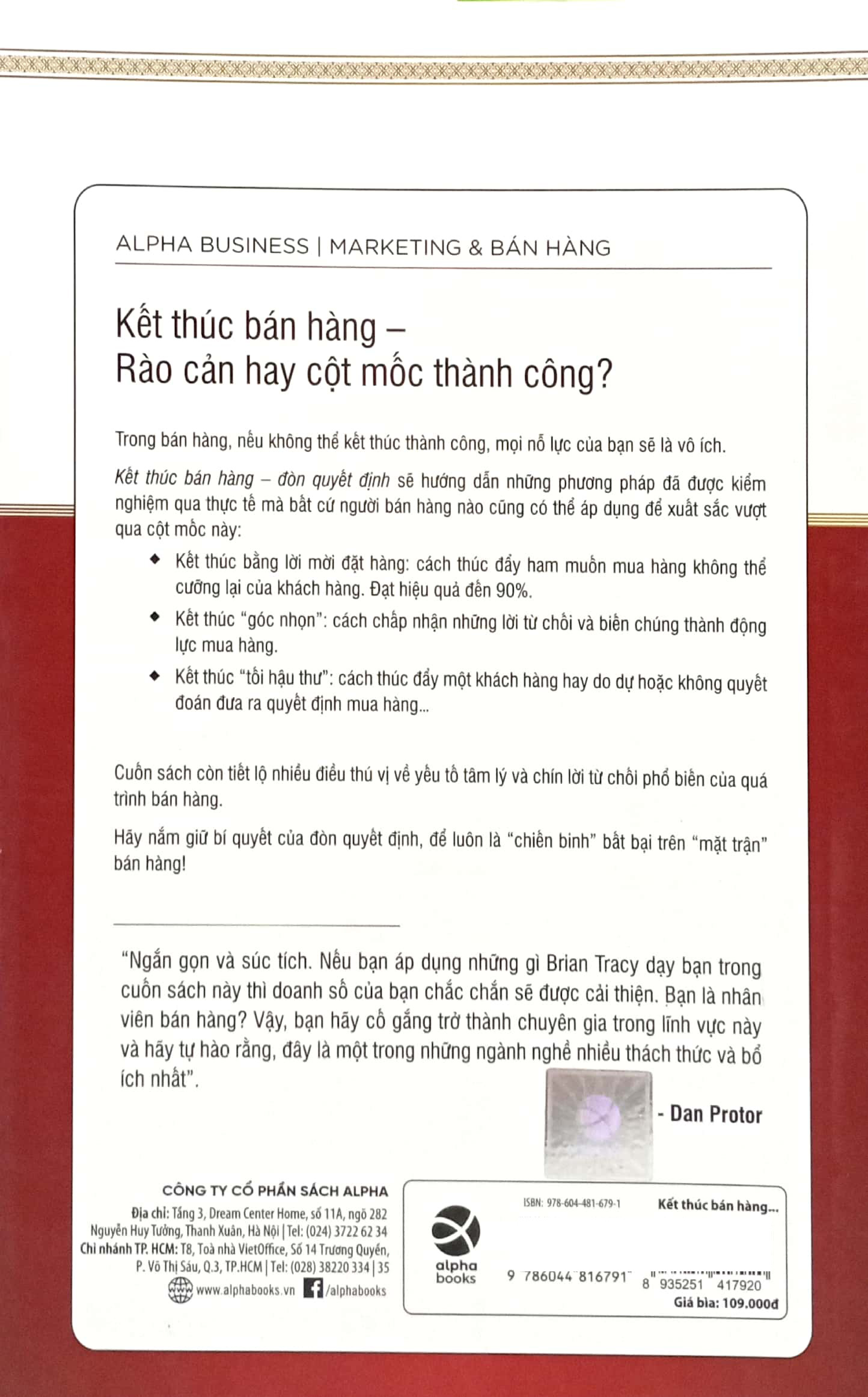 kết thúc bán hàng đòn quyết định - the art of closing the sale