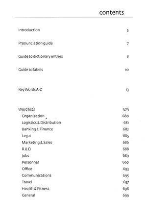 key words for the toeic test